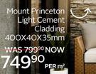 Mount Princeton Light Cement Cladding 400 x 40 x 35mm-Per Sqm