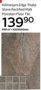 Kilimanjaro Edge Thaba Stone Rectified Matt Porcelain Floor Tile 420 x 650mm-Per Sqm