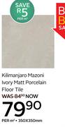 Kilimanjaro Mazoni Ivory Matt Porcelain Floor Tile 350 x 350mm-Per Sqm