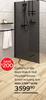 Crystal Tech Nile Black Walk In Wall Mounted Shower Screen Including Arm-1200 x 2000mm
