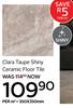 Clara Taupe Shiny Ceramic Floor Tile 350 x 350mm-Per Sqm