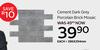 Cement Dark Grey Porcelain Brick Mosaic 286 x 294mm-Each