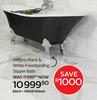 Vittoria Black & White Freestanding Slipper Bath 1550 x 750mm