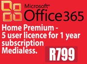 Microsoft Office 365 Home Premium-5 Year License for 1 YearSubscription Medialess
