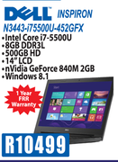 Dell Inspiron N3443-i75500U-452GFX