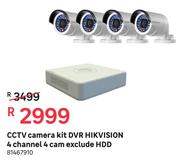 Hikvision 4 Channel 4 Cam Exclude HDD DVR CCTV Camera Kit