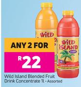 Wild Island Blended Fruit Drink Concetrated Assorted-2 x 1Ltr