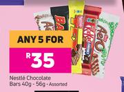 Nestle Chocolate Bars Assorted-For Any 5 x 40g-56g