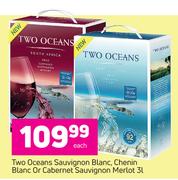 Two Oceans Sauvignon Blanc,Chenin Blanc Or Cabernet Sauvignon Merlot-3Ltr Each