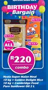 Nyala Super Maize Meal 10kg+Golden Delight Rice 10kg+Cambridge Food Pure Sunflower Oil 2Ltr Combo