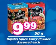 Rajah's Spice Curry Powder Assorted-50g Each