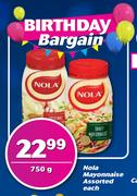 Nola Mayonnaise Assorted-750ml Each