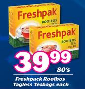 Freshpack Rooibos Tagless Teabags-80's Pack Each