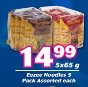 Eezee Noodles 5 Pack Assorted-5 x 65g Each