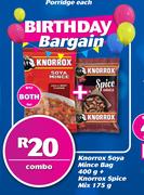 Knorrox Soya Mince Bag 400g + Knorrox Spice Mix 175g Combo-For Both