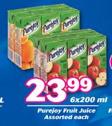 Purejoy Fruit Juice Assorted-6 x 200ml Each