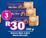 Bakers Blue Label Marie Biscuits-For 3 x 200g