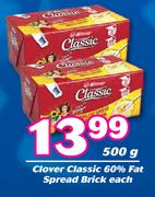 Clover Classic 60% Fat Spread Brick-500g Each