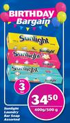 Sunlight Laundry Bar Soap Assorted-For 3 x 400g/ 500g