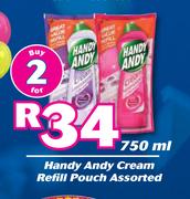 Handy Andy Cream Refill Pouch Assorted-For 2 x 750ml