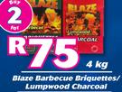 Blaze Barbecue Briquettes/Lumpwood Charcoal-For 2 x 4Kg