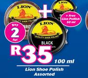 Lion Shoe Polish Assorted-For 2 x 100ml