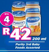 Purity 3rd Baby Foods Assorted-For 4 x 200ml