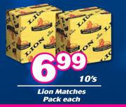 Lion Matches Pack-10's Each