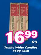 Trulite White Candles-6 x 450g