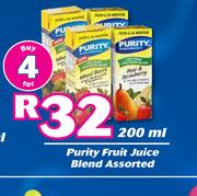 Purity Fruit Juice Blend Assorted-For 4 x 200ml