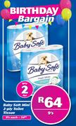 Baby Soft Mini 2 Ply Toilet Tissue-9's
