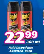 Raid Insecticide Assorted-300ml Each
