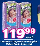 Cuddlers Disposable Nappies Value Pack Assorted-Each