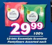 Lil-Lets Essentials Economy Pantyliners Assorted-100's Each