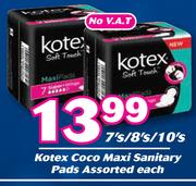 Kotex Coco Maxi Sanitary Pads Assorted-7's/8's/10's Each