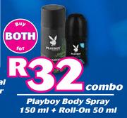 Playboy Body Spray 150ml + Roll On 50ml-Combo