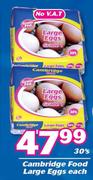 Cambridge Food Large Eggs-30's Box Each