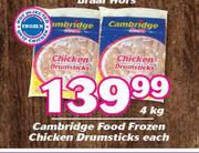 Cambridge Food Frozen Chicken Drumsticks-4kg Each