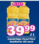 Cambridge Food Pure Sunflower Oil-2Ltr Each