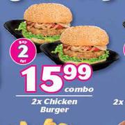 2 x Chicken Burgers Combo