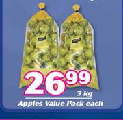 Apples Value Pack 3kg-Each
