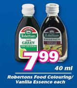 Robertsons Food Colouring/ Vanilla Essence-40ml Each