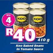 Koo Baked Beans In Tomato Sauce-For 4 x 410g 