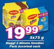 Maggi 2 Minute Noodles Pack Assorted-5 x 75g Each
