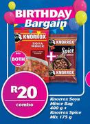 Knorrox Soya Mince Bag 400g + Knorrox Spice Mix 175g Combo-For Both