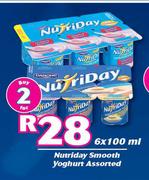 Nutriday Smooth Yoghurt Assorted-For 2 x 6xl00 ml Each