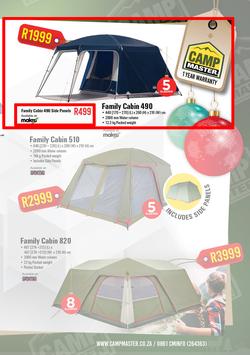 Special Camp Master Family Cabin 490 Side Panels Www Guzzle Co Za