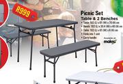 Campmaster Picnic Set Table & 2 Benches