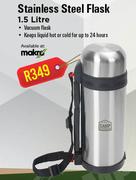 Campmaster 1.5Ltr Stainless Steel Flask
