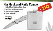 Campmaster Hip Flask & Knife Combo